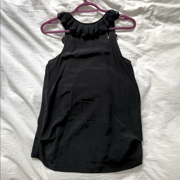 ✨SOLD✨ Wilfred Black Silk Ruffle Top - Picture 2 of 2